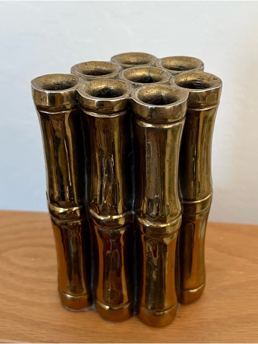 Vintage MCM Brass Bamboo Cluster- Golden Accent Home Decor